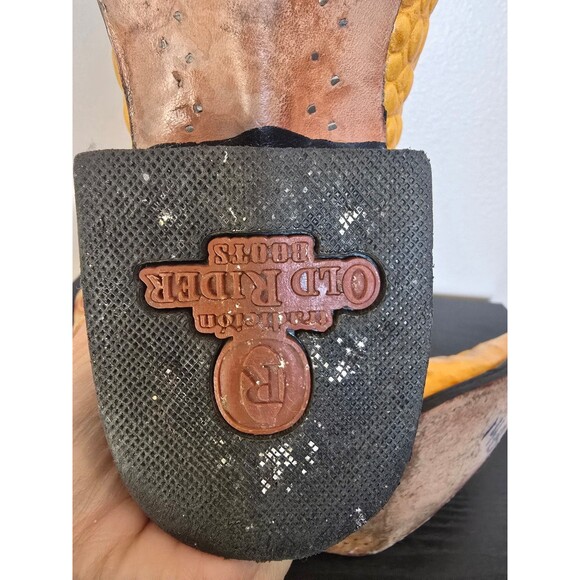 Yellow, vintage old rider cowboy boots. Size 6 - Picture 9 of 12